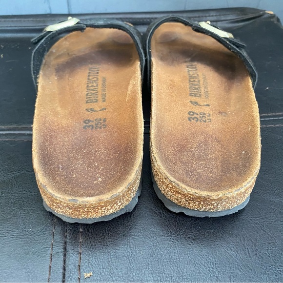 Pre-owned Birkenstock Madrid Iridescent Black Slide Sandals 39/8 Women’s - Picture 7 of 8